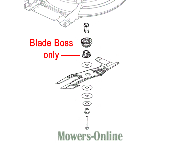 304g13jruhm.png - Mowers Online Blade Boss lawn mower blade assembly parts diagram