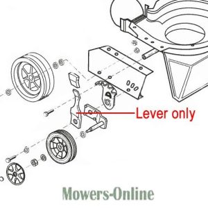 Lawn mower wheel and lever assembly diagram