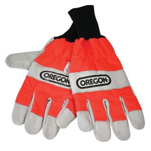 Oregon chainsaw work gloves with reflective stripes