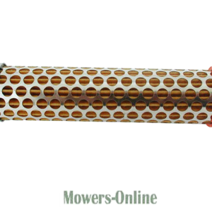 Cylindrical engine air filter with perforated mesh