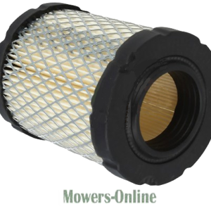 Cylindrical air filter with black end caps