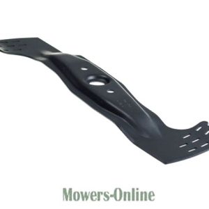 Lawn mower mulching blade with ventilation holes