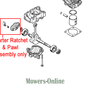 Starter ratchet and pawl assembly diagram