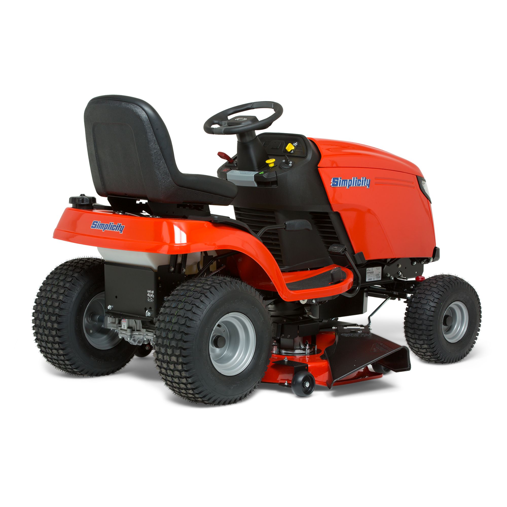 3tycgkxjy5w.jpg - Mowers Online Red riding lawn mower with black seat