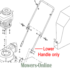 Lawn mower lower handle replacement part diagram