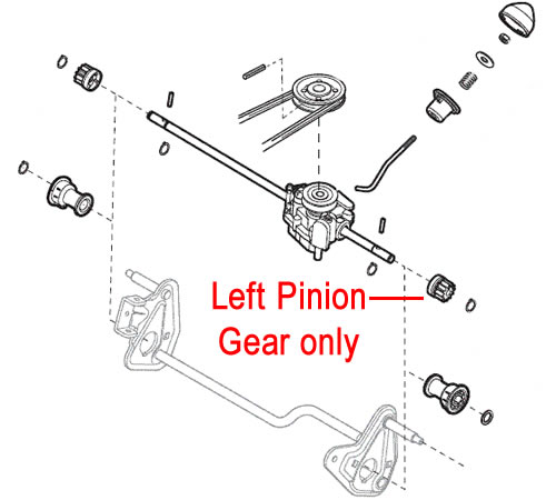 3xg3rgsczgh.jpg - Mowers Online Left pinion gear assembly diagram for mower
