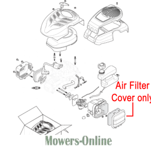 Lawn mower air filter cover replacement parts diagram