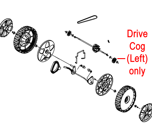 43db3mr13rd.png - Mowers Online Exploded view diagram of wheel hub assembly parts.