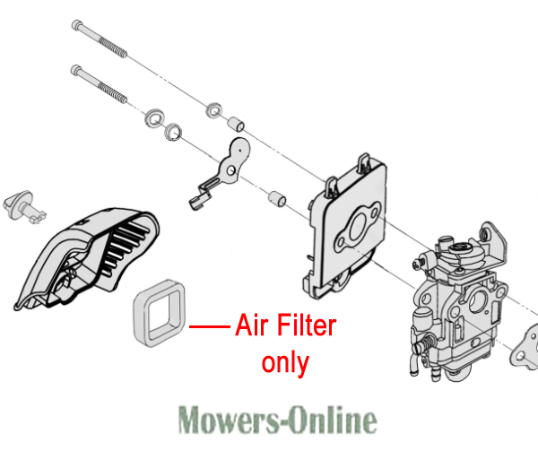 43ozin0ewer.png - Mowers Online Small engine air filter assembly diagram