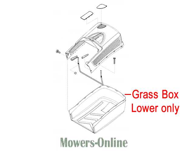 43wo1t0jwab.png - Mowers Online Lawn mower grass box lower assembly diagram