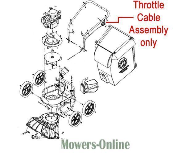 P - Mowers Online Throttle cable assembly exploded diagram parts