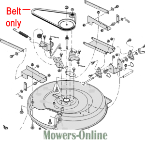 Lawn mower belt and pulley system diagram