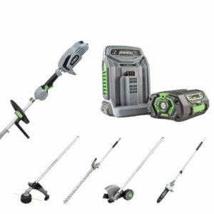 Cordless string trimmer and hedge trimmer kit with battery and charger