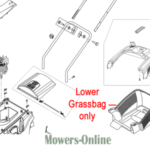 Lower grassbag assembly diagram for lawn mower