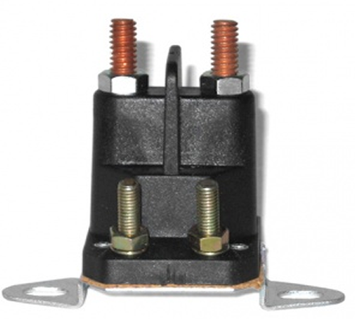 4pddoztb1y4.png - Mowers Online Solenoid relay with copper terminals and mounting bracket.