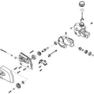 Exploded parts diagram of mechanical components assembly