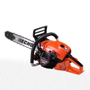 Echo chainsaw with orange housing and black handle