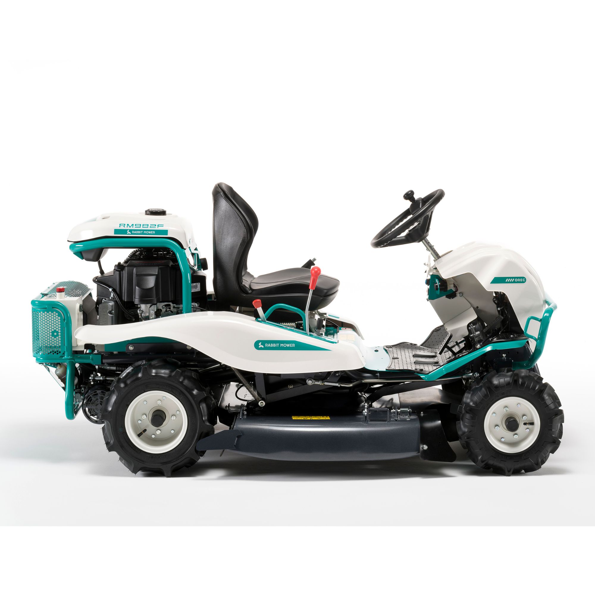 4y3jacp30wf.jpg - Mowers Online Turquoise and white riding lawn mower with seat up