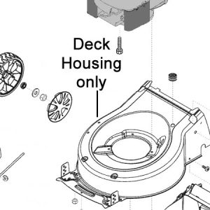 Deck housing parts diagram for lawn mower