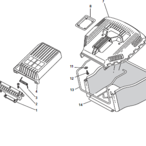 Lawn mower grass collection box assembly diagram