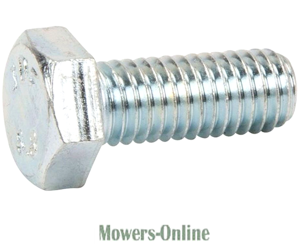 5jzi4gx14kf.png - Mowers Online Zinc-plated hex head bolt with threaded shaft