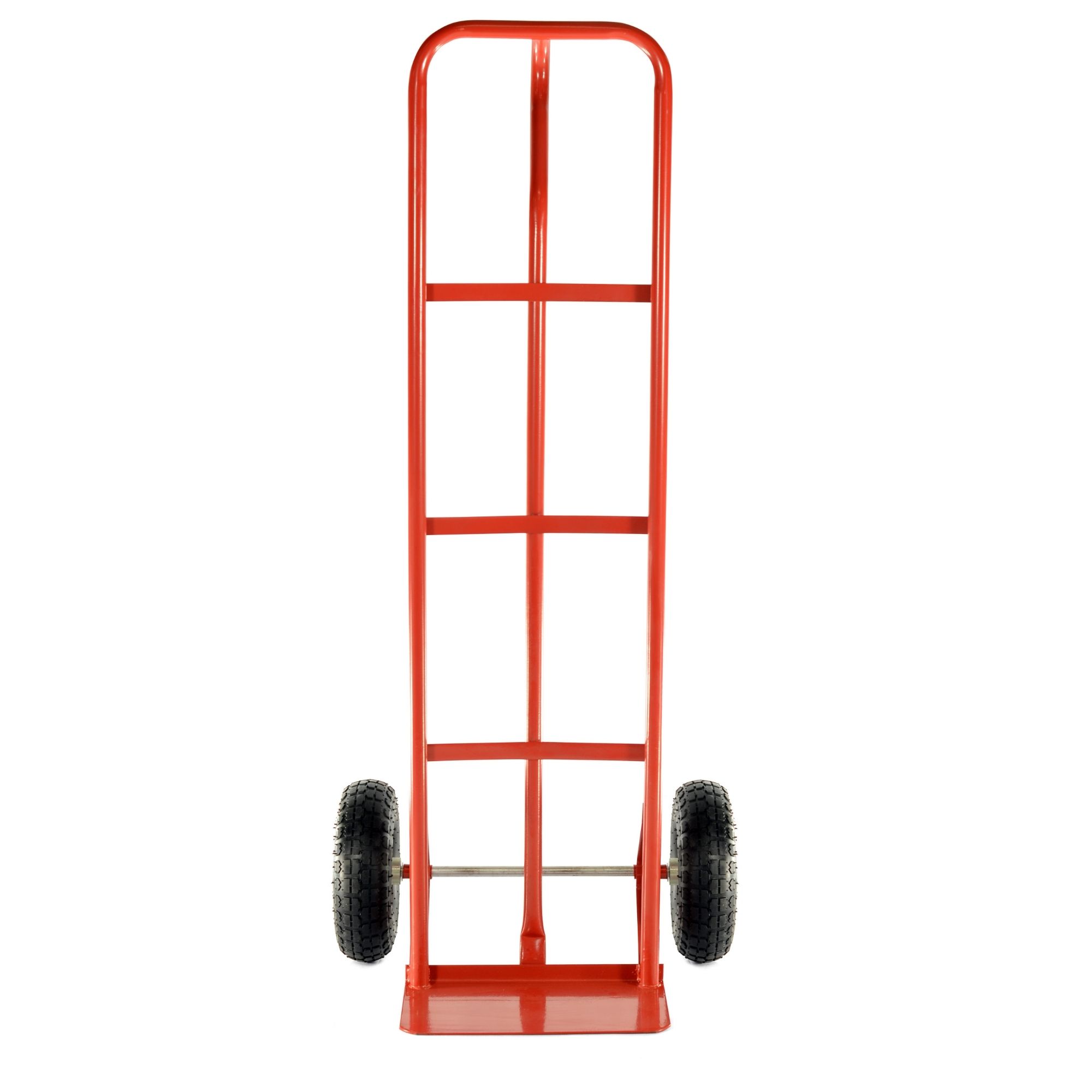 5rpmueggv42.jpg - Mowers Online Red steel hand truck with pneumatic wheels