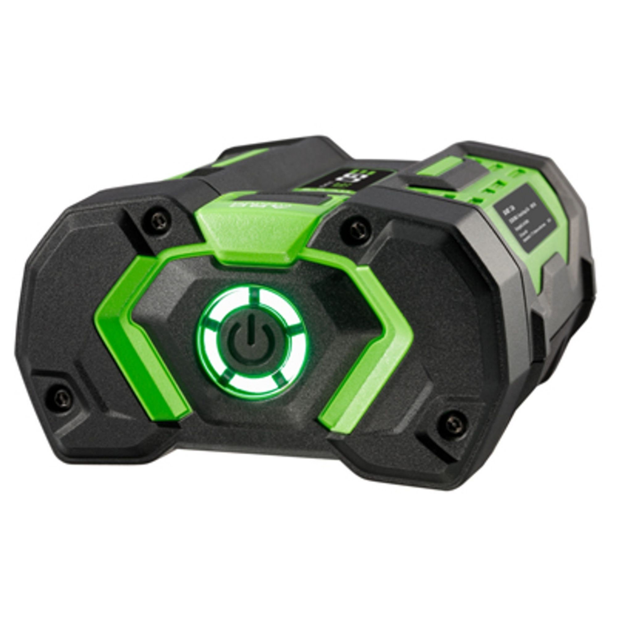 5usexxkhicm.jpg - Mowers Online Green and black cordless work light with power button