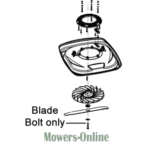 Lawn mower blade and bolt assembly diagram