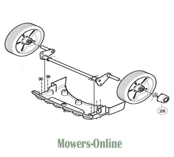 P - Mowers Online Mower axle assembly with wheels diagram