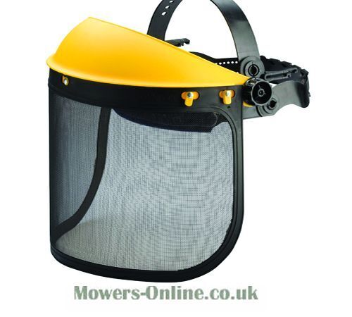P - Mowers Online Yellow mesh face shield with head harness
