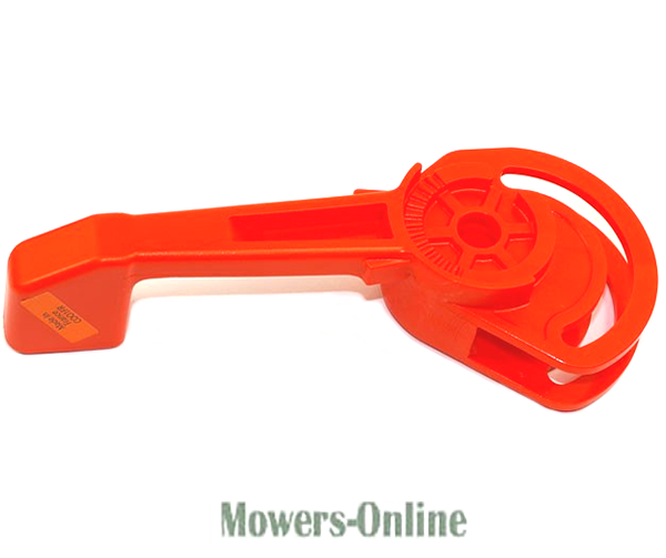 a1t2ruhdcde.png - Mowers Online Red plastic lawn mower blade brake handle assembly
