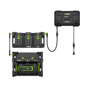 EGO battery charger with three charging bays