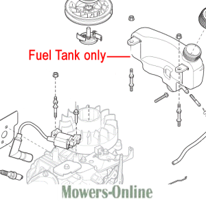Fuel tank assembly diagram with components labeled