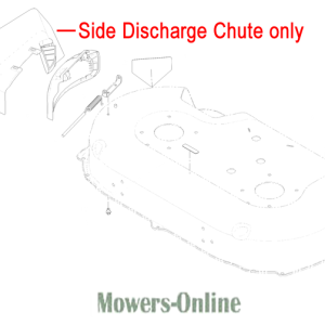 Side discharge chute for lawn mower deck