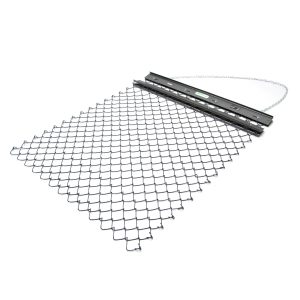 Roof rake with mesh screen attachment