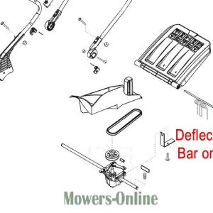 Lawn mower deflector bar replacement part
