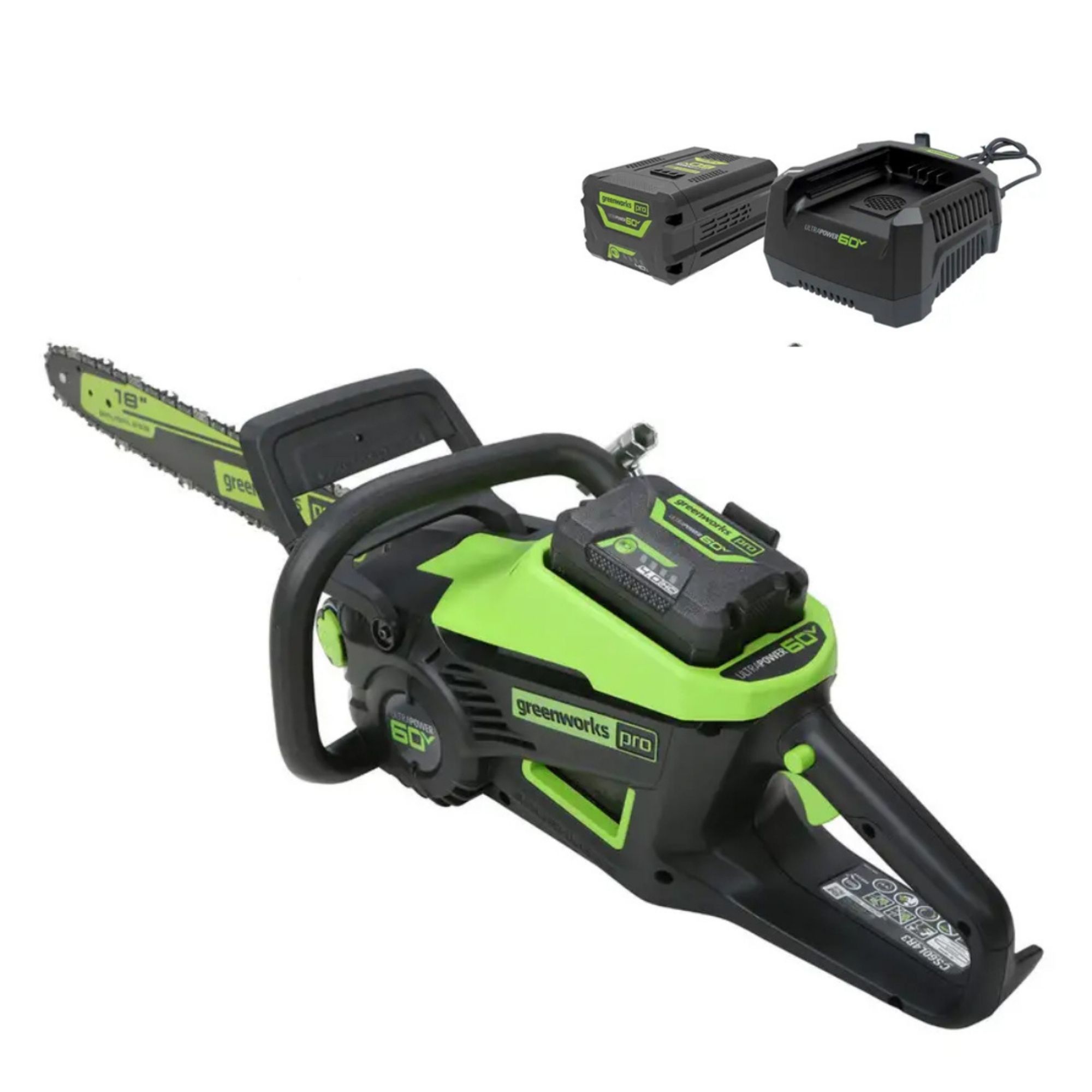 afmc1dw53xt.jpg - Mowers Online Greenworks cordless chainsaw with batteries and charger