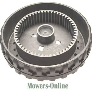 Lawn mower engine pulley wheel assembly