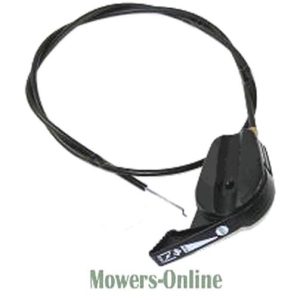 Lawn mower engine throttle cable control lever
