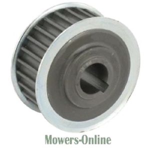 Timing belt pulley with teeth and bore