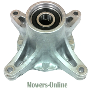 Lawn mower deck spindle assembly with bearing