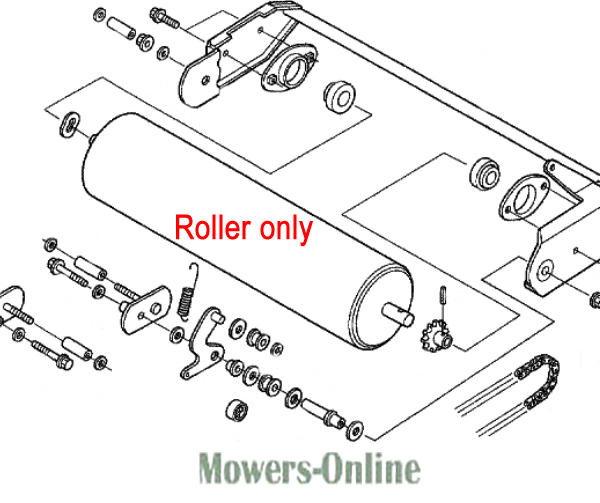 aqcaovy2cry.png - Mowers Online Lawn mower roller assembly diagram parts