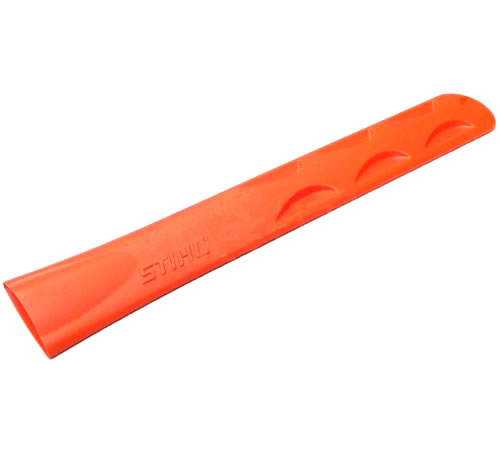 aqtjliamnli.jpg - Mowers Online Orange rubber dog toy stick with wave pattern