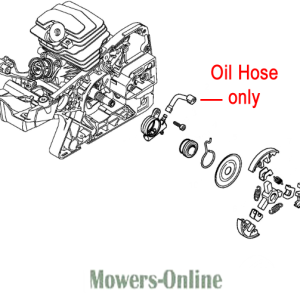 Engine oil hose assembly diagram for mower