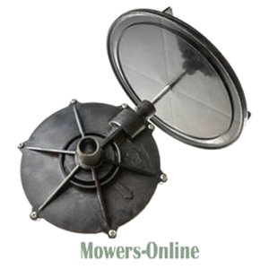 Lawn mower grass discharge chute assembly