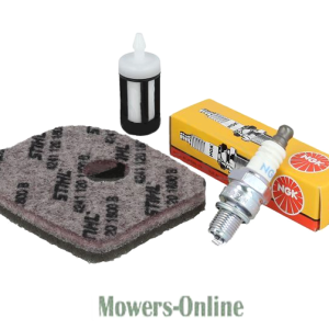 Spark plug, air filter, and oil can maintenance kit