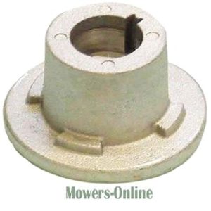 Lawn mower blade adapter with mounting flange