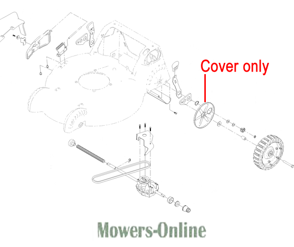 b2pwa25sb4l.png - Mowers Online Lawn mower transmission cover parts diagram