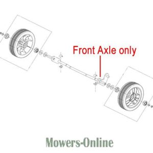 Front axle assembly diagram with components