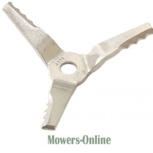 Lawn mower blade with three cutting edges